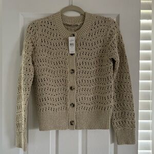 LOFT Women's Beige Knit Cardigan